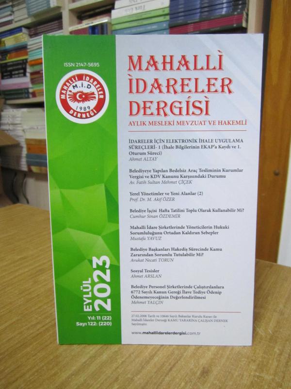 MAHALLİ İDARELER DERGİSİ - Eylül 2023 - Mahalli İdareler Derneği