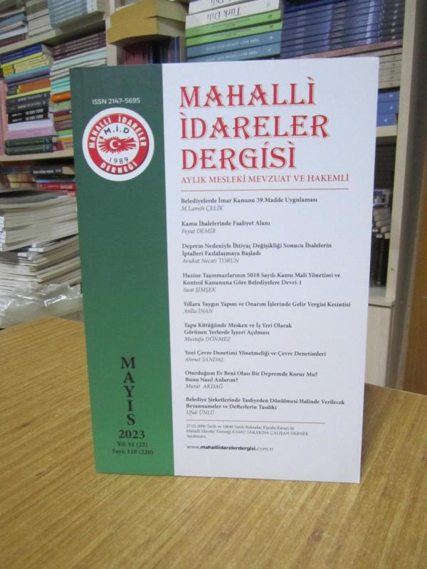 MAHALLİ İDARELER DERGİSİ - Mayıs 2023 - Mahalli İdareler Derneği