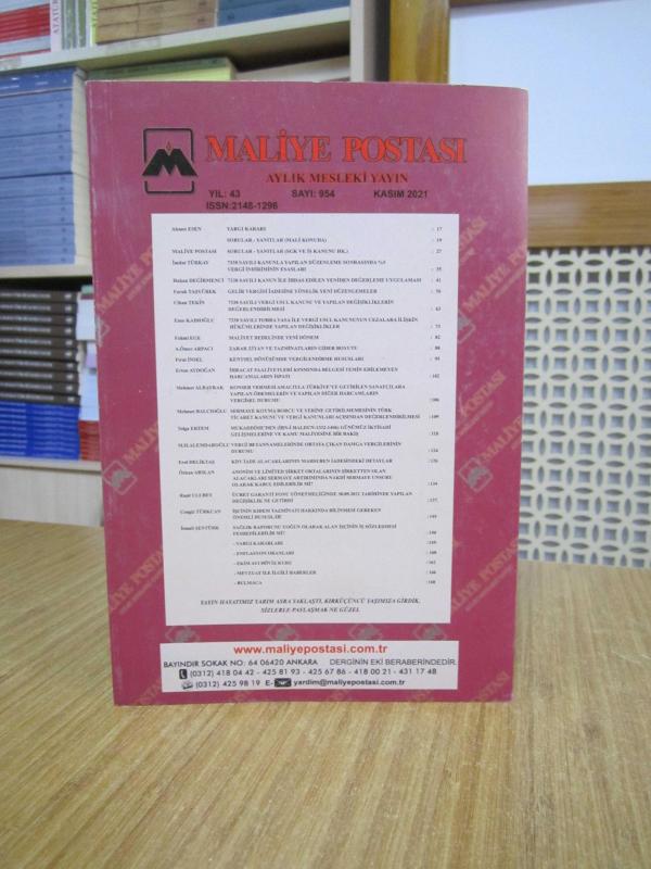 Maliye Postası - Sayı 954 - Kasım 2021