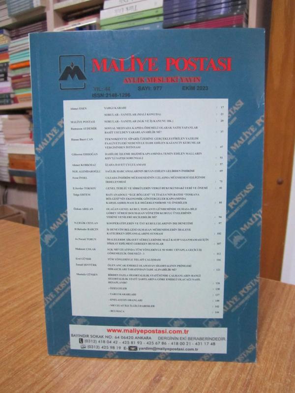 Maliye Postası - Sayı 977 - Ekim 2023