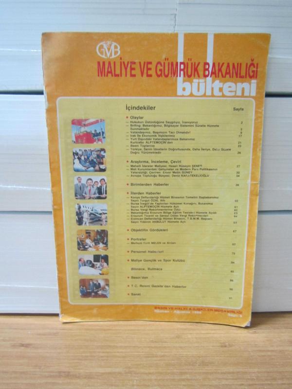 Maliye ve Gümrük Bakanlığı Bülteni - Sayı 6 - Haziran Ağustos 1988