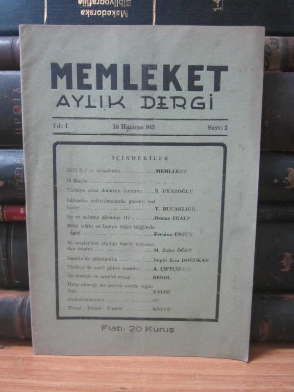 Memleket Aylık Dergi - Sayı 2 - Haziran 1943