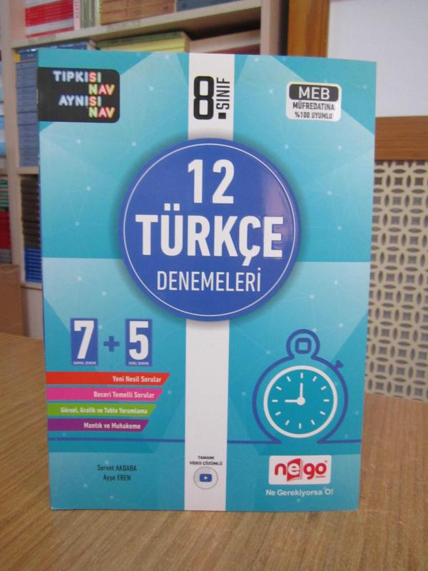 NEGO Yayınları 8. Sınıf 12 Türkçe Denemeleri