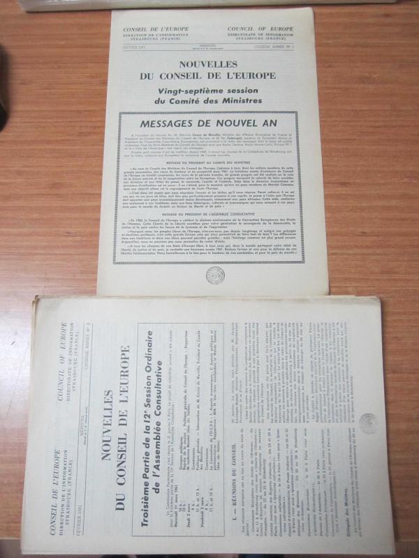 Nouvelles du Conseil de L'Europe - Année 1961 - Nos: Janvier-Février-Mars-Avril-Mai-Juin-Juillet-Août-Septembre-Octobre-Novembre-Décembre