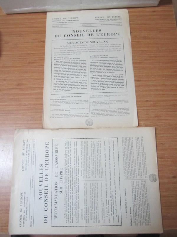 Nouvelles du Conseil de L'Europe - Année 1964 - Nos: Janvier-Mars-Mai-Juillet-Novembre