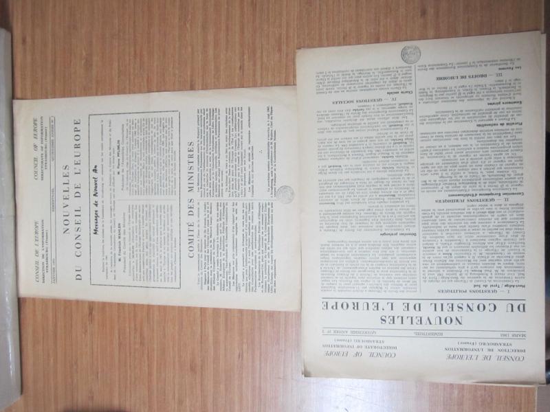 Nouvelles du Conseil de L'Europe - Année 1965 - Nos: Janvier-Mars-Mai-Juillet