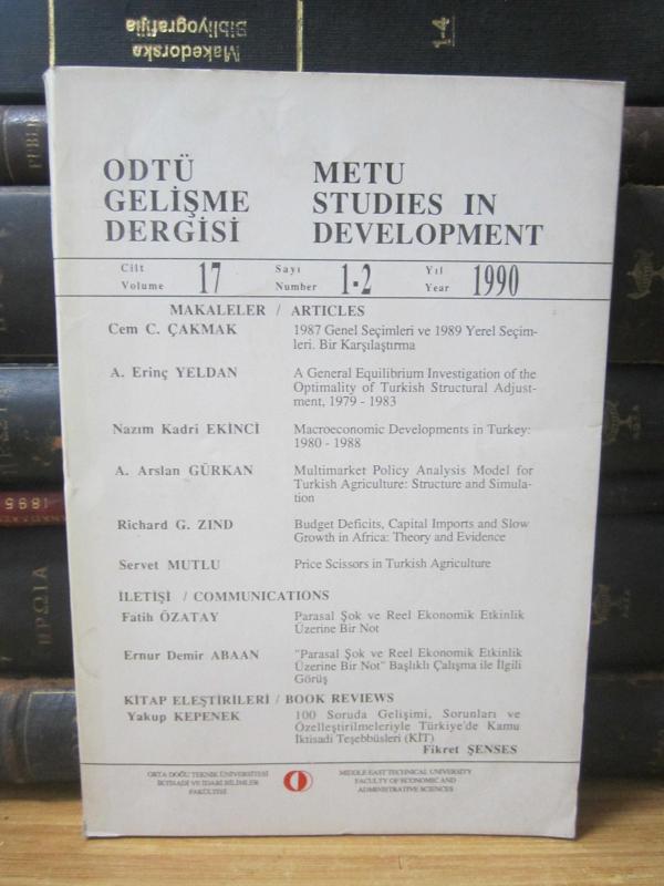ODTÜ Gelişme Dergisi Cilt 17 Sayı 1-2 - Yıl 1990