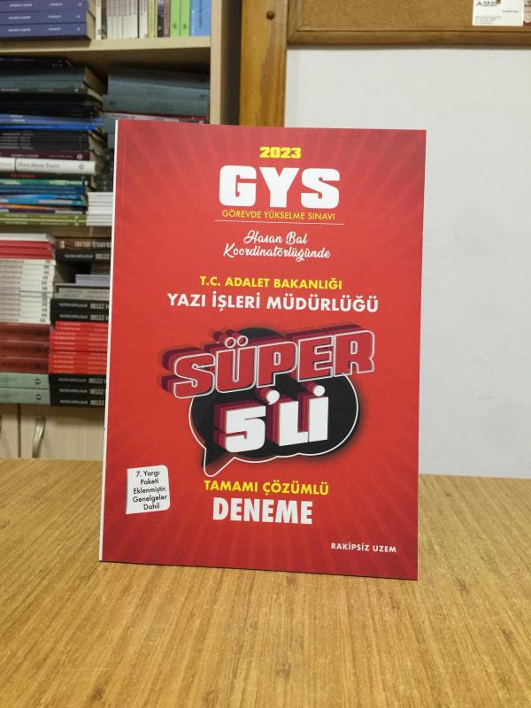 Rakipsiz UZEM 2023 GYS Adalet Bakanlığı Yazı İşleri Müdürlüğü Süper 5'li Deneme Çözümlü Dizgi Kitap