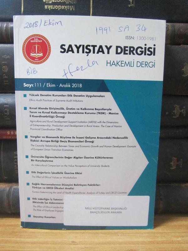 Sayıştay Dergisi - Sayı 111 - Ekim Aralık 2018