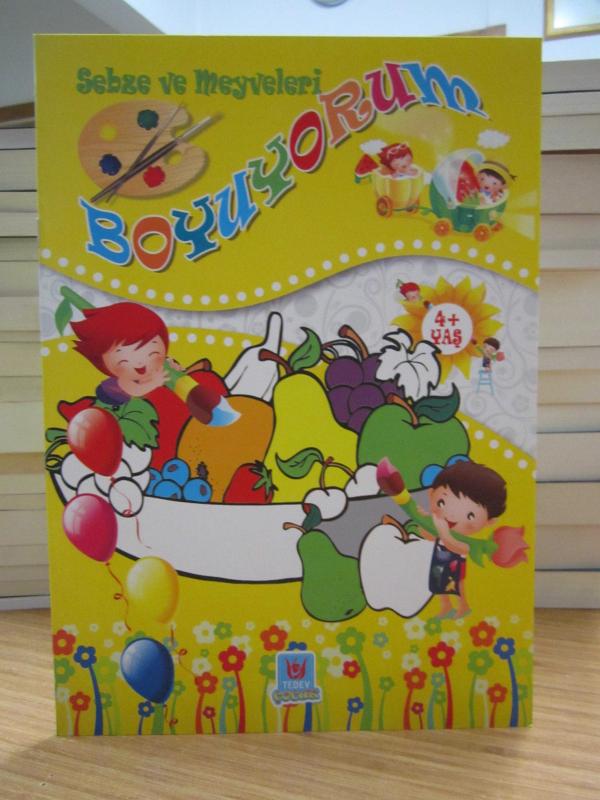 Sebze ve Meyveleri Boyuyorum (4+ Yaş Boyama Kitabı)