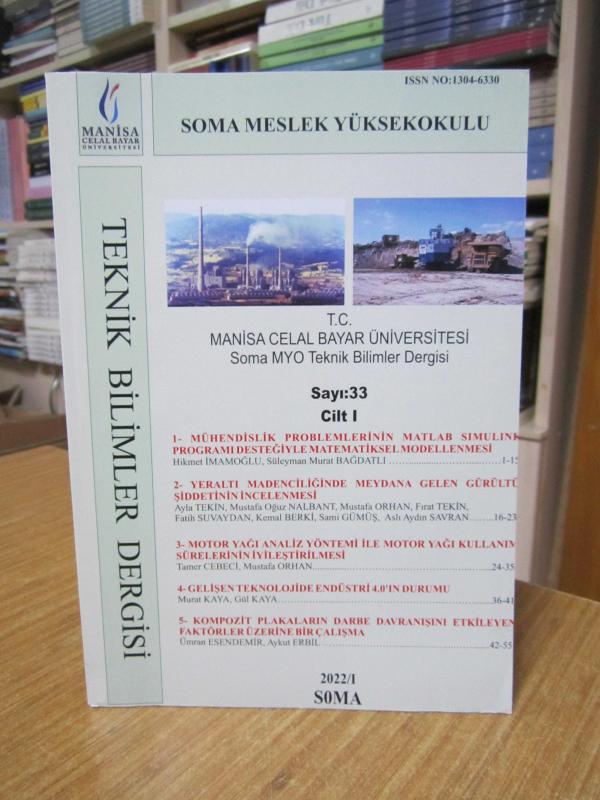 Soma Meslek Yüksekokulu Teknik Bilimler Dergisi - Sayı 34 - Cilt II
