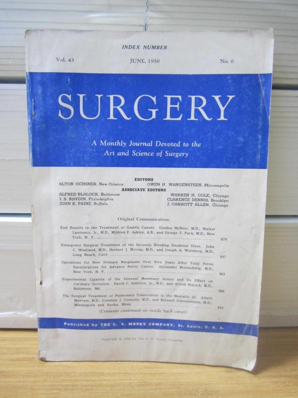 SURGERY A Monthly Journal Devoted to the Art and Science of Surgery - Vol 43 No 6 - June 1958 - The C. V. Mosby Company