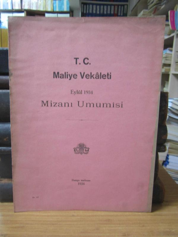 T.C. Maliye Vekaleti Eylül 1934 Mizanı Umumisi