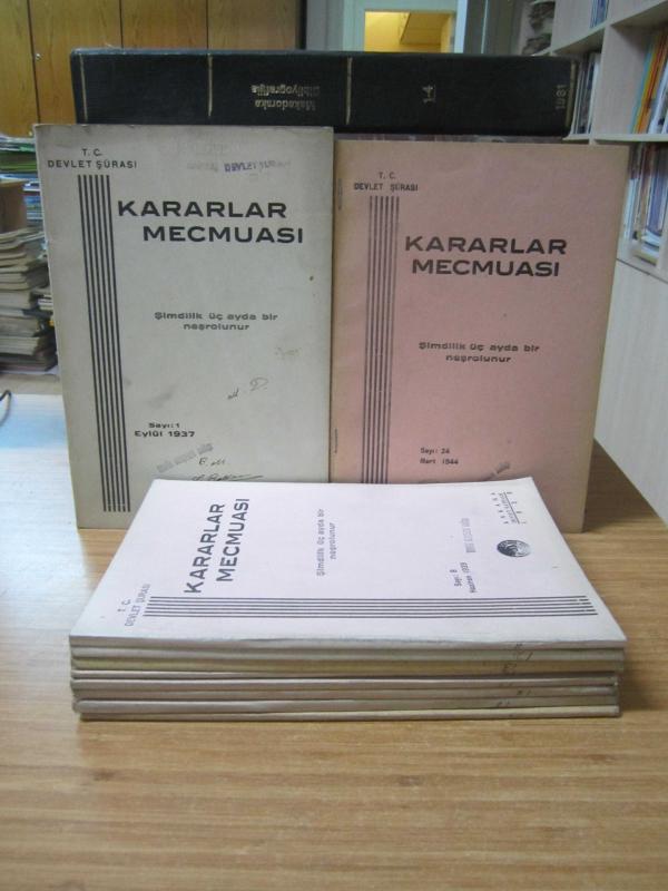 TC Devlet Şurası Kararlar Mecmuası - 1937'den 1944'e Kadar Yayınlanmış 10 Farklı Sayı Mevcut (Sayılar: 1-8-12-13-14-15-16-17-23-24)