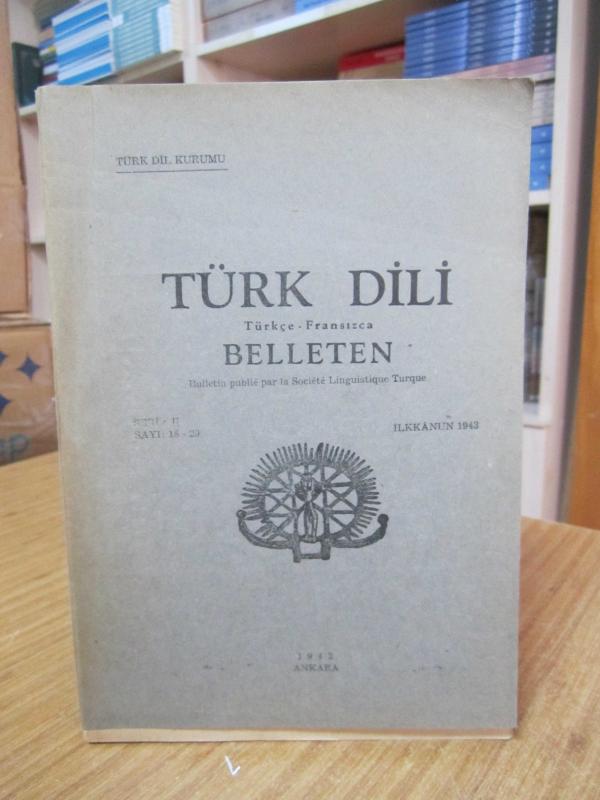 Türk Dili Belleten - Sayı 18 - 20 - İlkkanun 1943