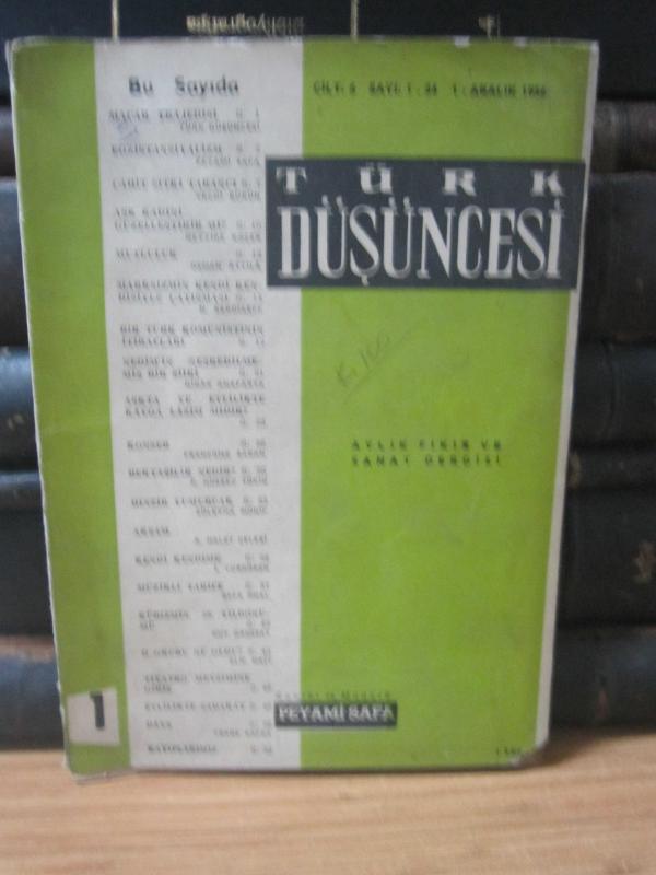 Türk Düşüncesi Dergisi - Cilt 6 Sayı 1 - Aralık 1956