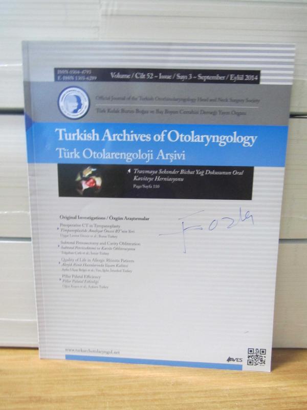 Turkish Archives of Otolaryngology Türk Otolarengoloji Arşivi - Vol 52 Issue 3 - September 2014