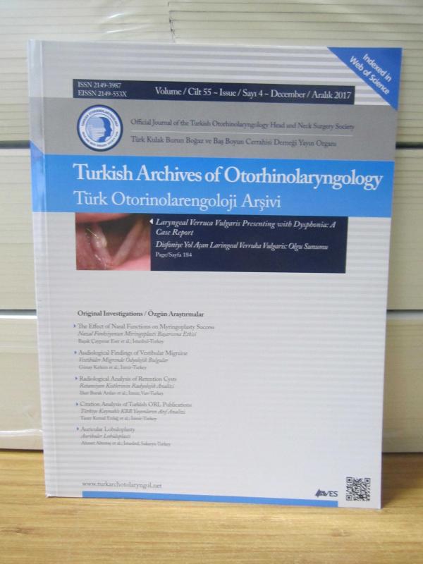 Turkish Archives of Otorhinolaryngology / Türk Otorinolarengoloji Arşivi - 2018 Volume 56 Issue 2