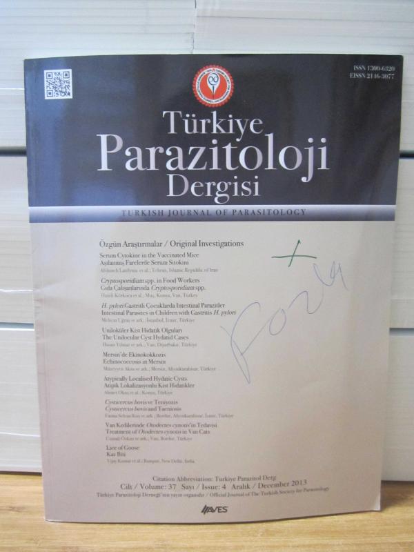 Türkiye Parazitoloji Dergisi - Cilt 37 Sayı 4 - Aralık 2013
