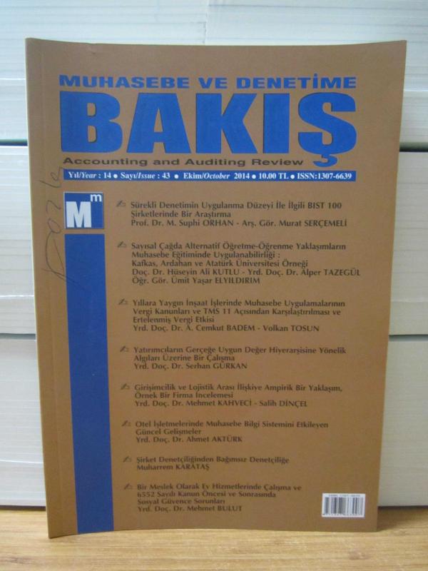 TÜRMOB Muhasebe ve Denetime Bakış Sayı 43 - Ekim 2014