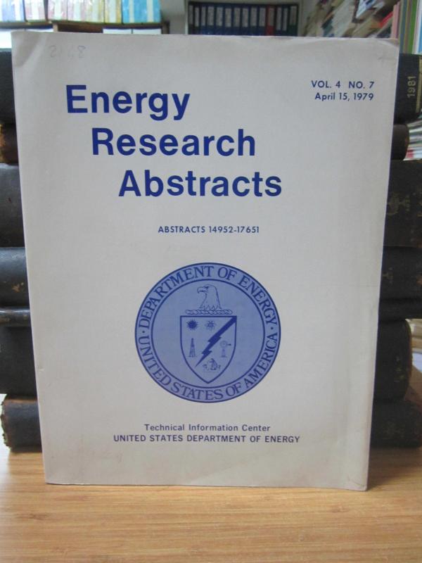 U.S. Department of Energy Technical Information Center - Energy Research Abstracts (14952-17651) - Vol 4 No 7 - April 15, 1979
