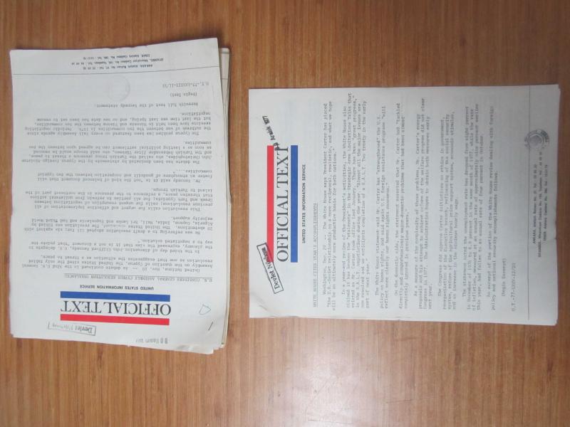 United States Information Service Official Text - 8 Issues - 1977