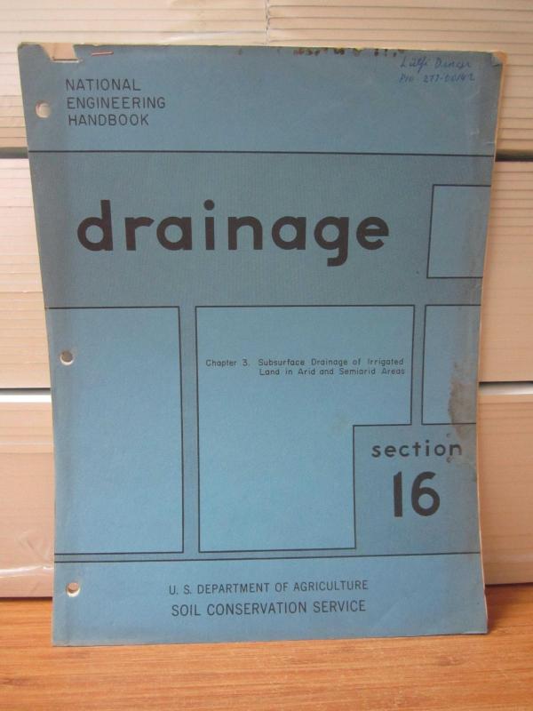 US Department of Agriculture Soil Conservation Service - National Engineering Handbook - Drainage Section 16 - Chapter 3