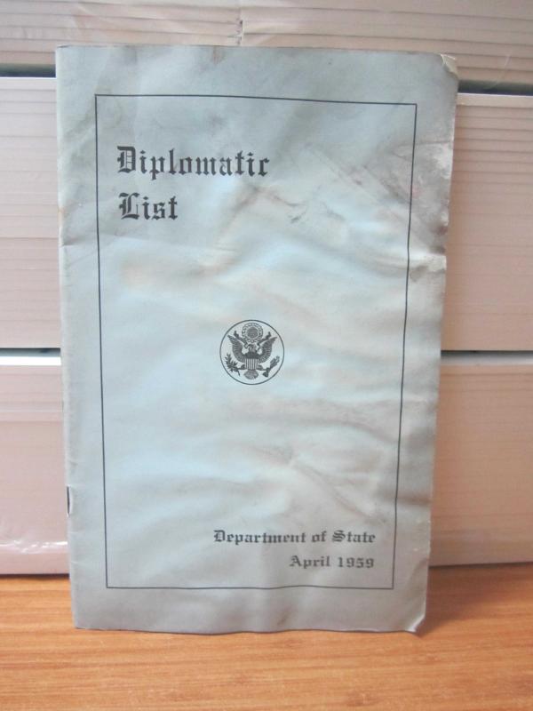 US Department of State Diplomatic List April 1959
