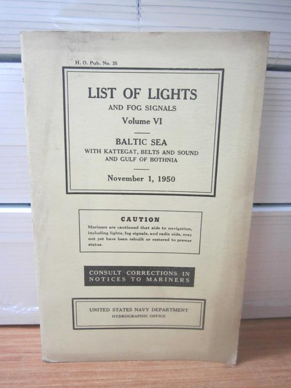 US NAVY Department Hydrographic Office - List of Lights and Fog Signals Volume VI - Baltic Sea - November 1, 1950