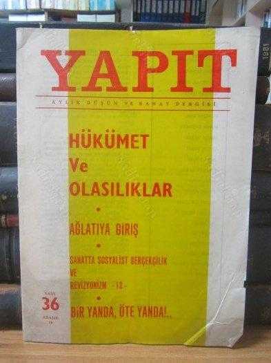 Yapıt Aylık Düşün ve Sanat Dergisi  - Sayı 36 -  Aralık  79