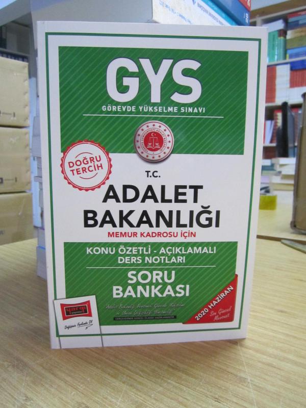 Yargı Yayınevi GYS Görevde Yükselme Sınavı ADALET BAKANLIĞI Memur Kadrosu İçin Konu Özetli Açıklamalı DERS NOTLARI ve SORU BANKASI (2020 Haziran)