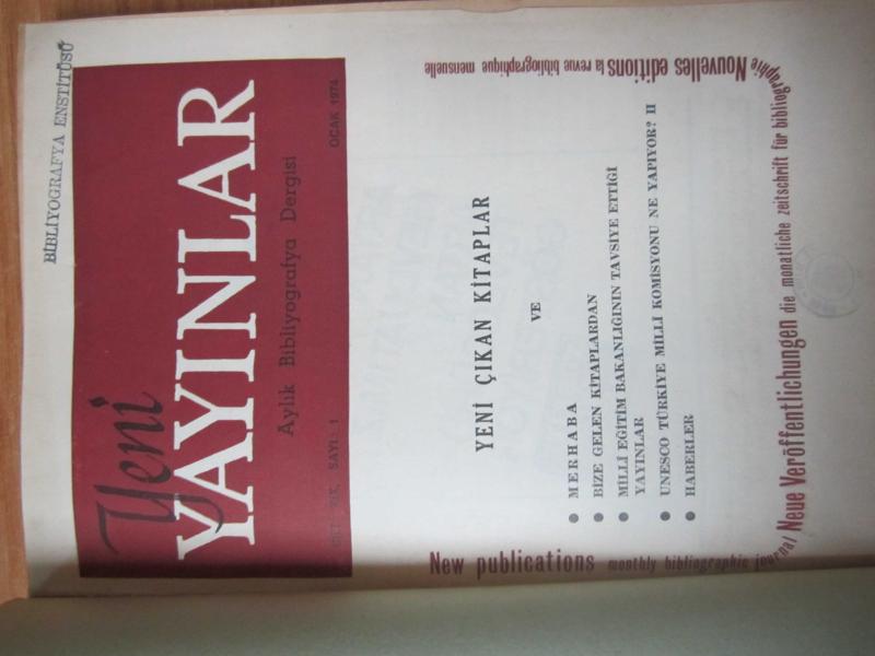 Yeni Yayınlar Aylık Bibliyografya Dergisi - Cilt 19 Sayı 1-2-3-4-5-6-7-8-9-10 (TAKIM)