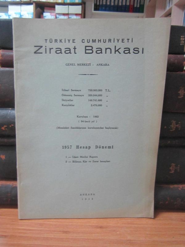 Ziraat Bankası 1957 Hesap Dönemi